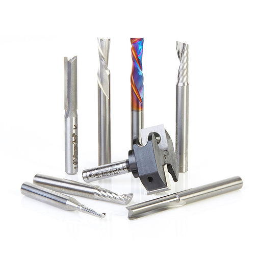 AMS-164 8-Pc CNC Starter Router Bit Collection, 1/4 Inch Shank