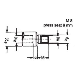 SOUTHEAST TOOL QCDA8004LH Quick Change DA, M8 x 15mm length